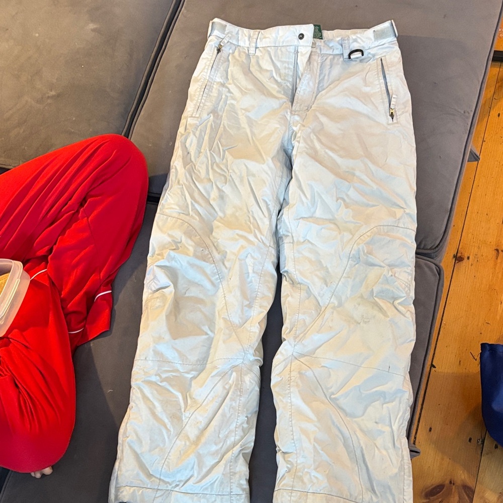 LL Bean Light Gray Girls Snowboard Pants. Size 12